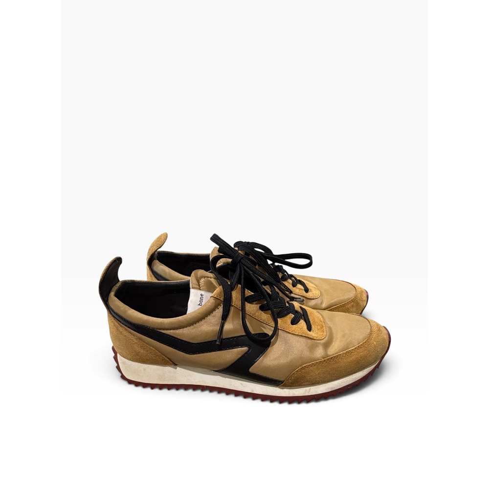 Rag & Bone Retro Runner Sneakers Mustard Yellow Suede Nylon W9.5 - Picture 8 of 16